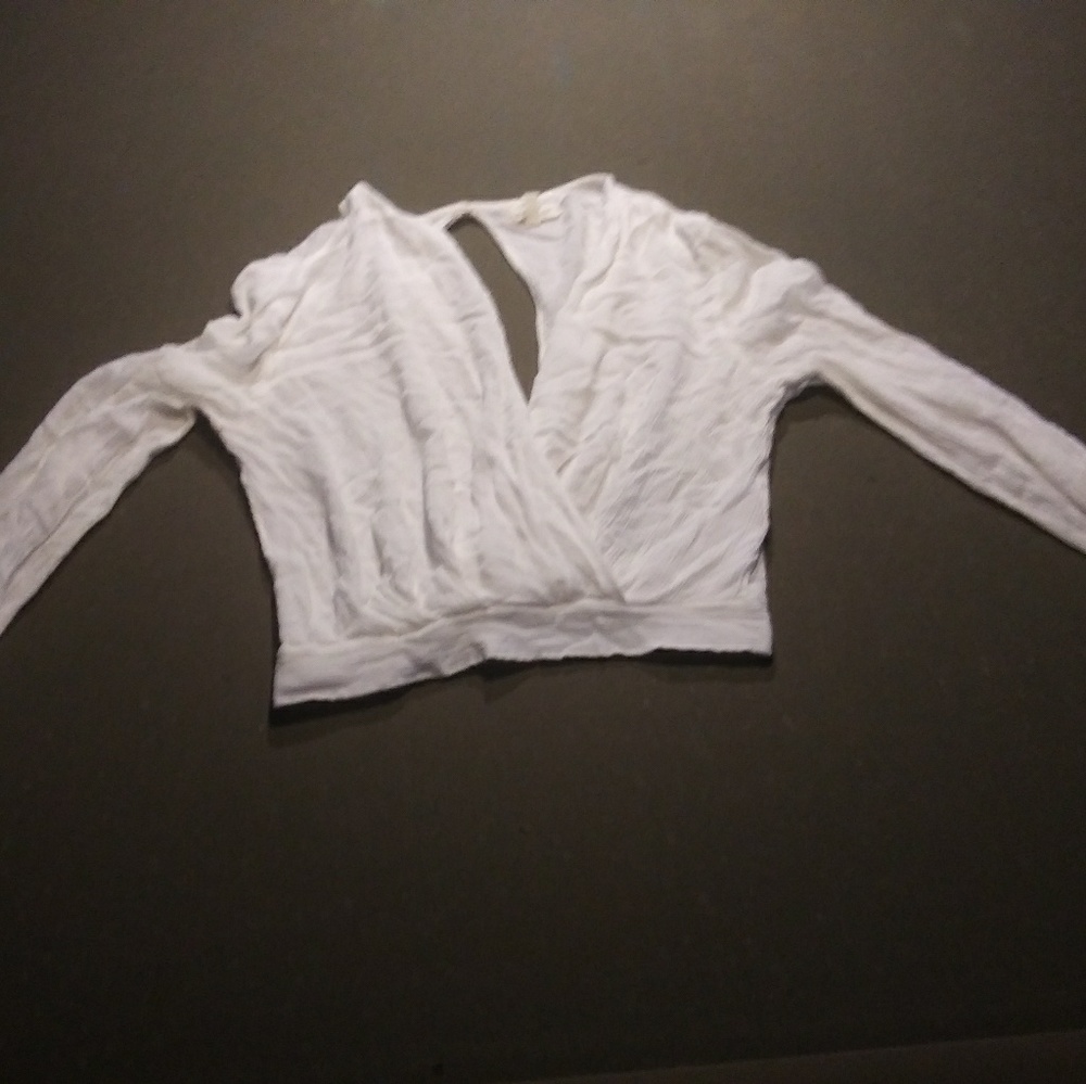 Silence and noise long sleeve crop top size small